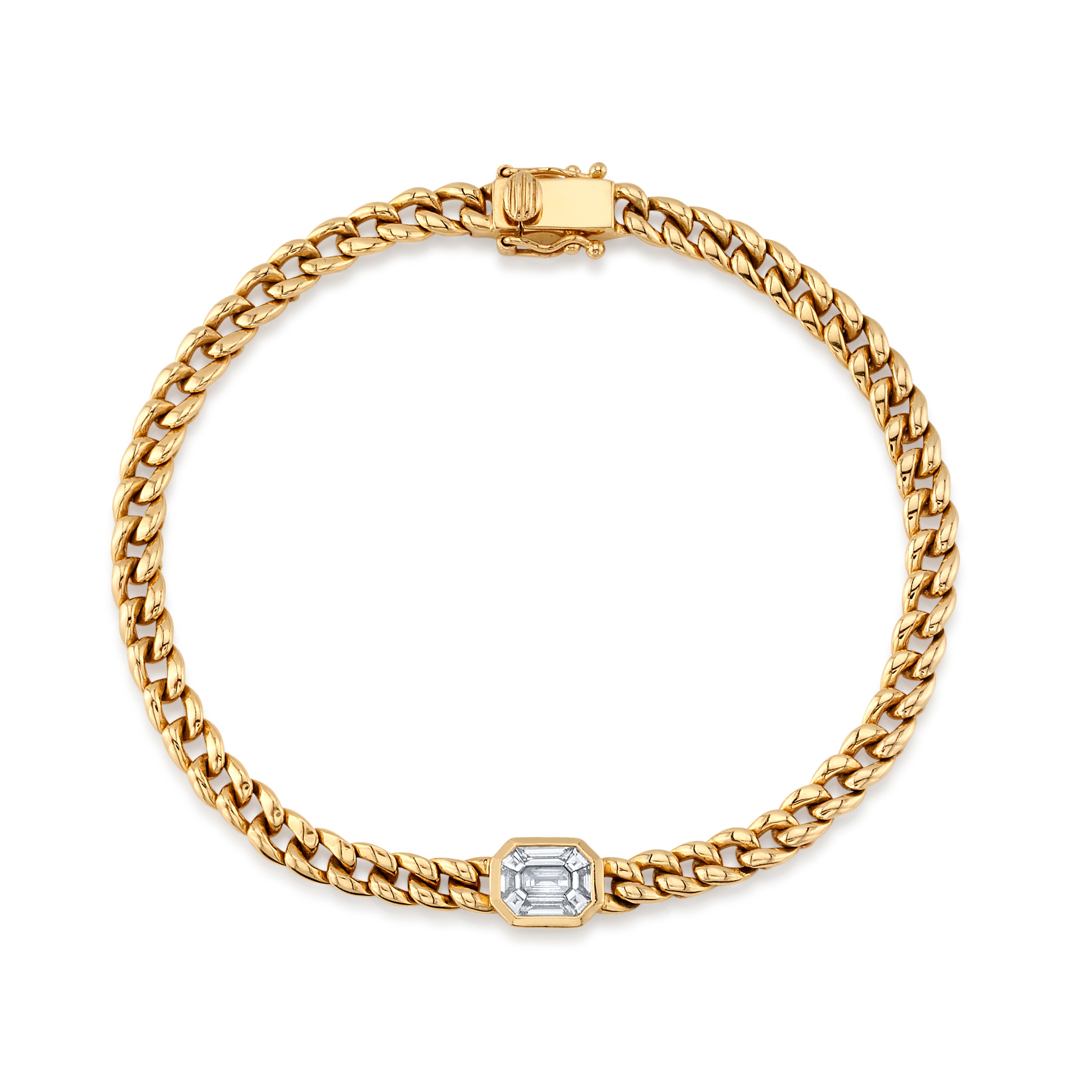 Curb Link Diamond Bracelet Chain Bracelet Roseark Deux   