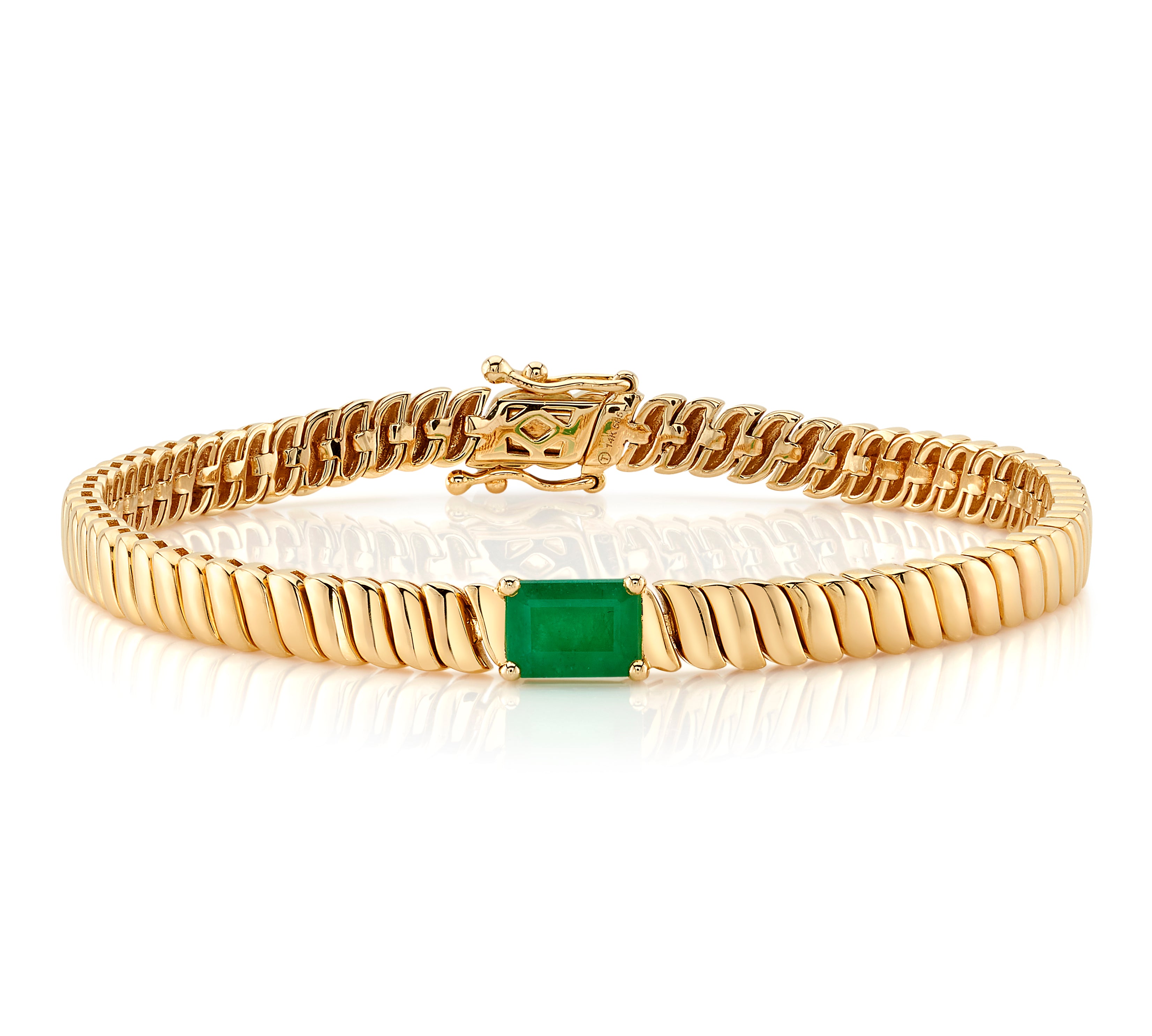 Emerald Baguette Bracelet Chain sale   