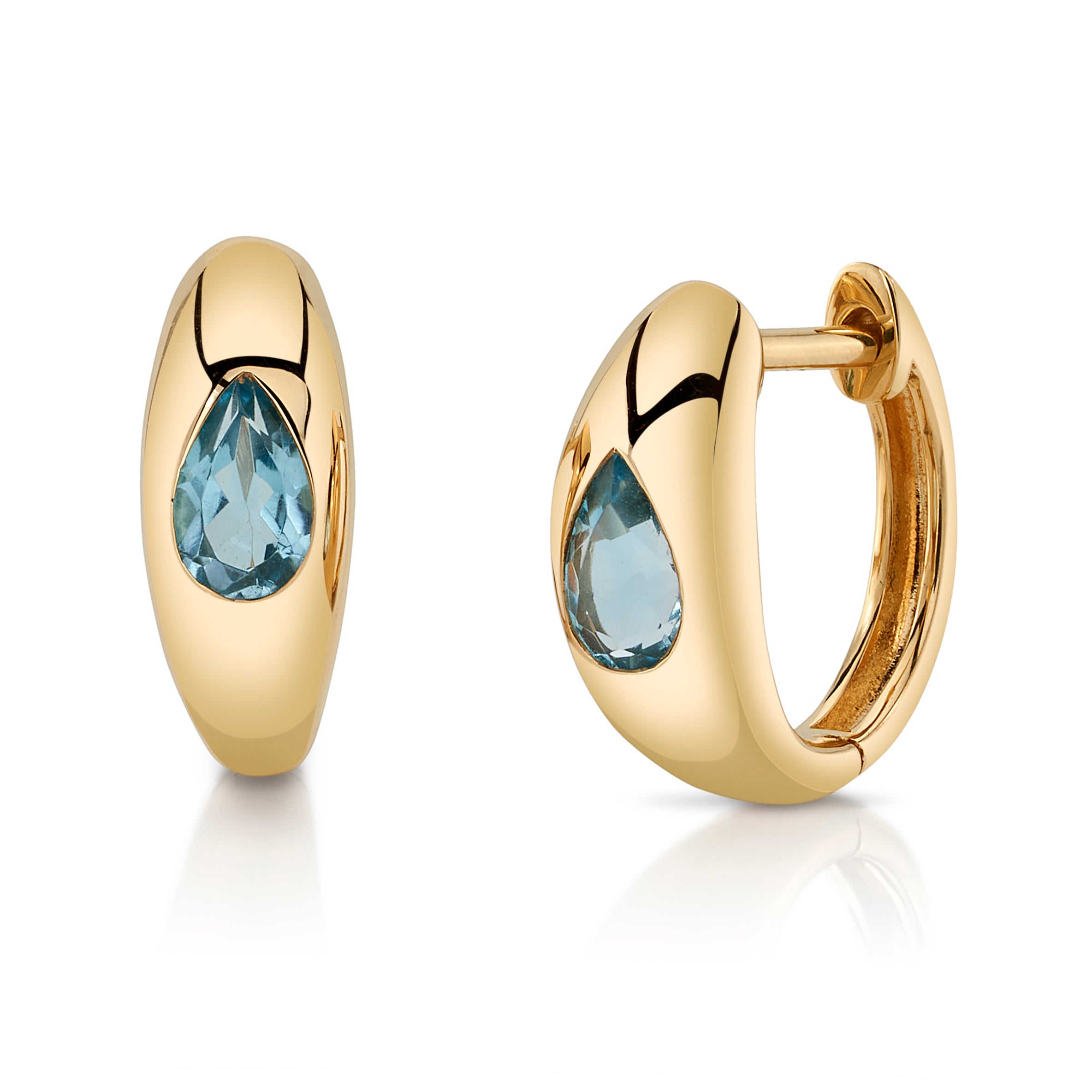 Sapphire Teardrop Huggie Huggie Earrings Roseark Deux Pair
