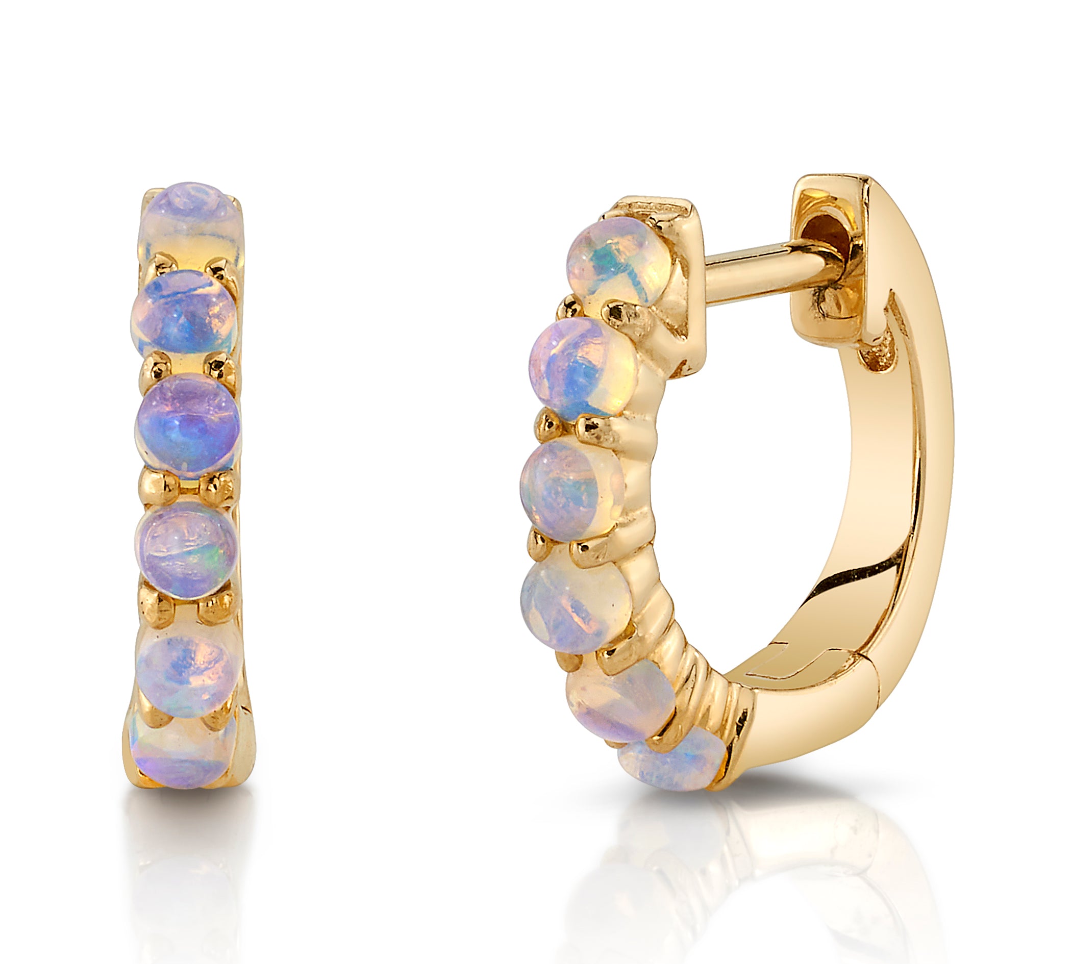 Opal Huggie Huggie Earrings Roseark Deux Pair