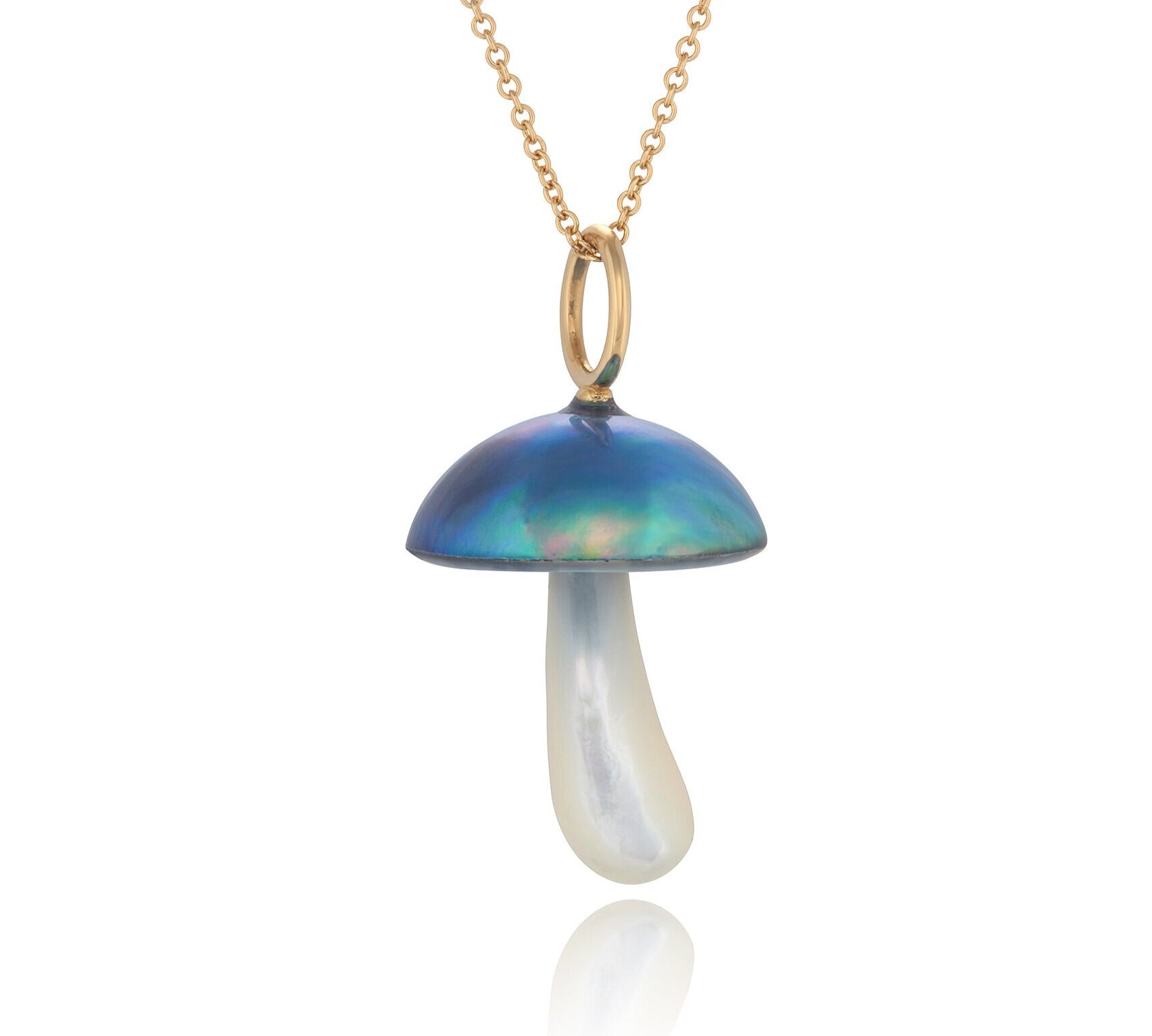 Blue Mabe Pearl Magic Mushroom Charm Charm Maura Green