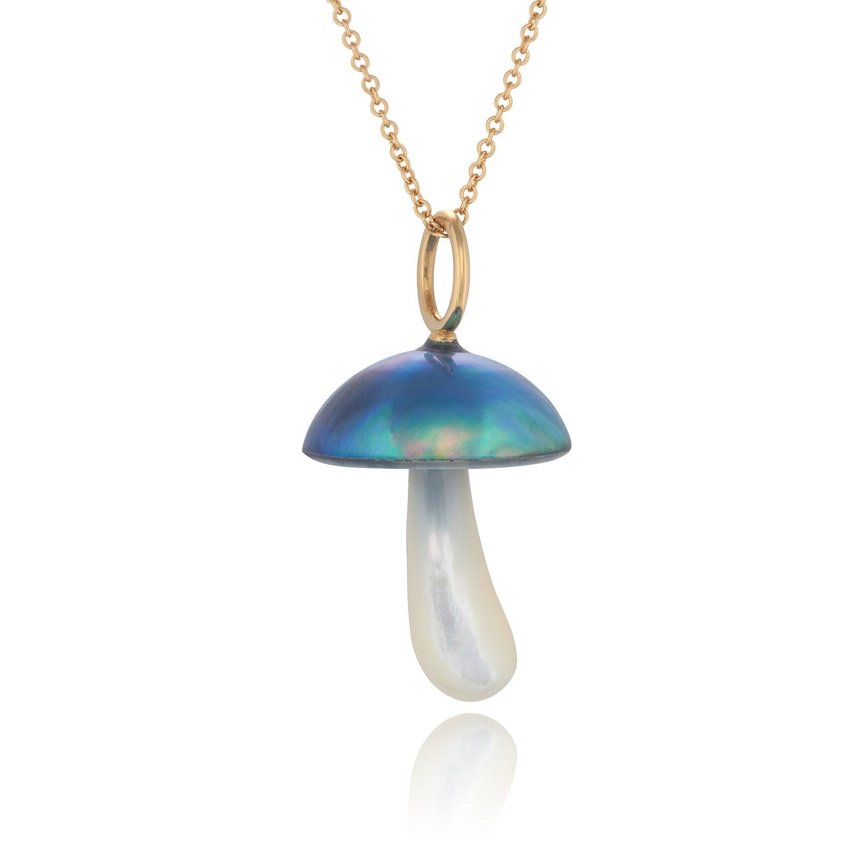 Blue Mabe Pearl Magic Mushroom Charm Charm Maura Green
