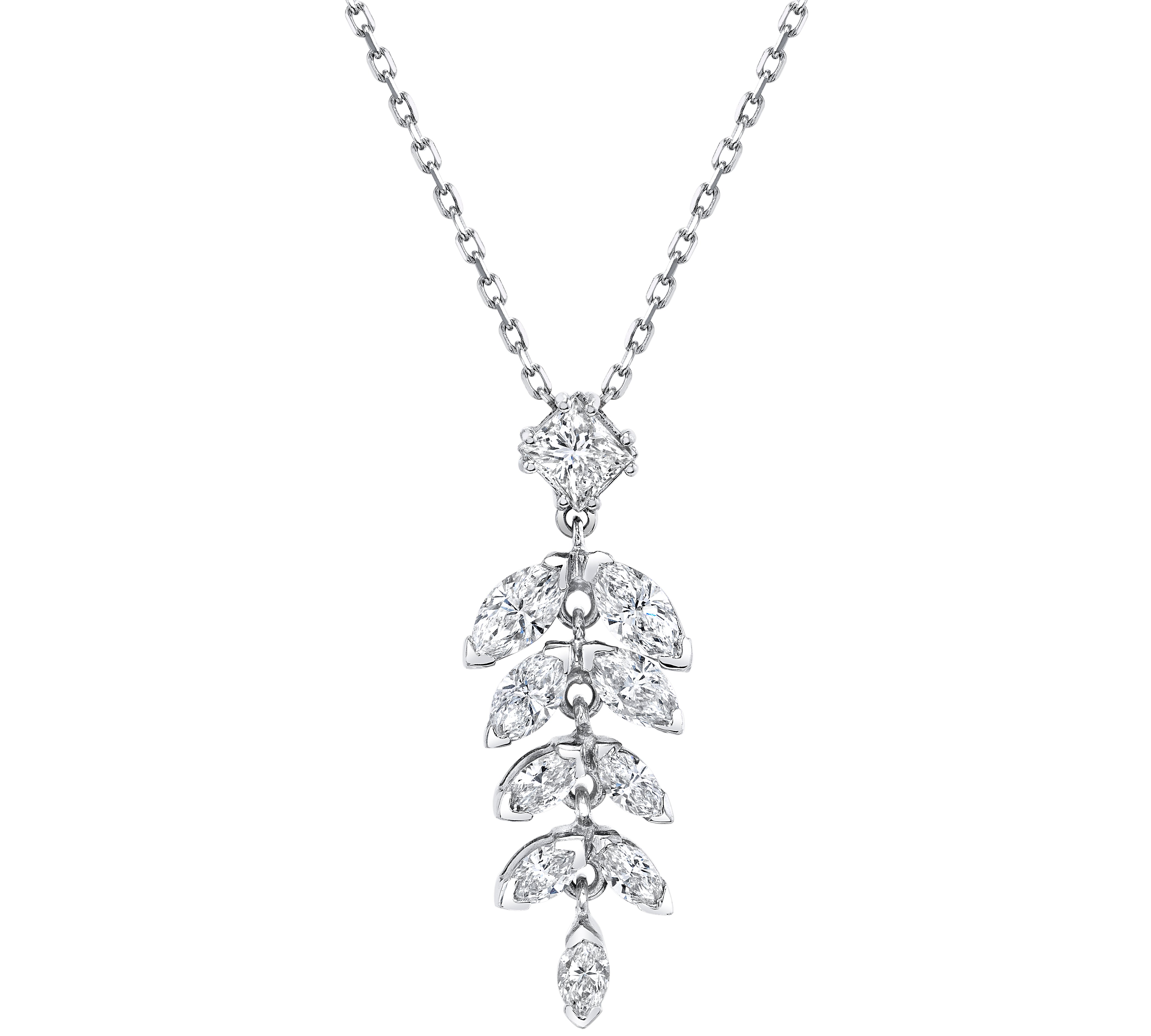 Diamond Leaf Pendant Necklace Pendant Karma El-Khalil   