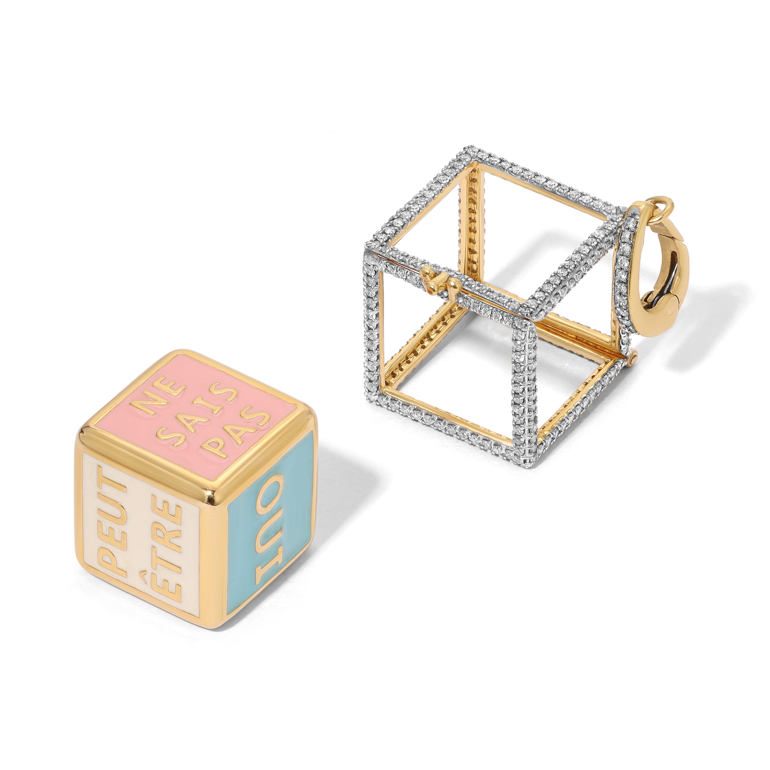 French Divination Enamel Dice Charm Charm Carolyn Rodney