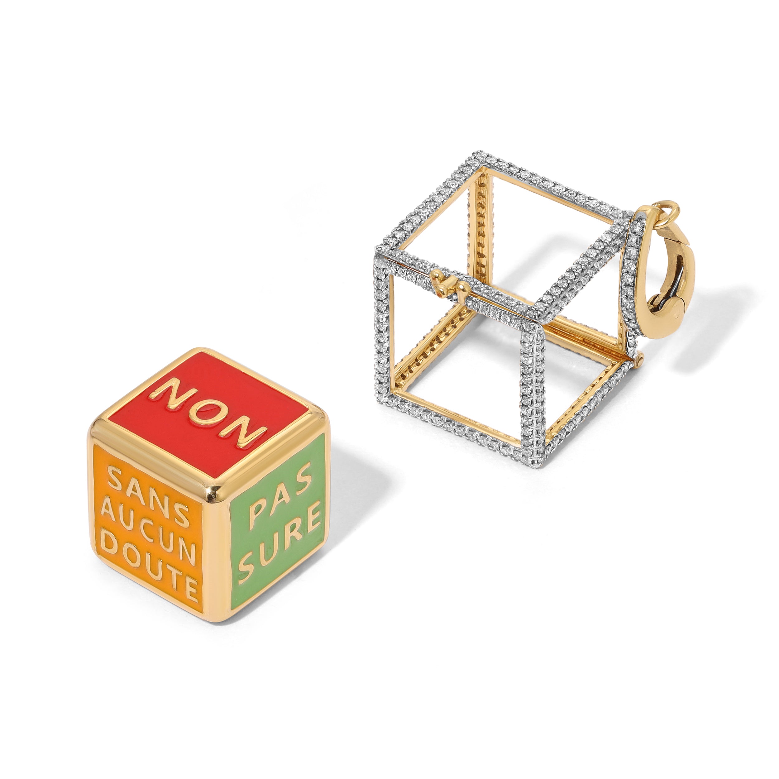 French Divination Enamel Dice Charm Charm Carolyn Rodney