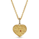 Labyrinth Heart Charm with Diamond Bale Charm Carolyn Rodney