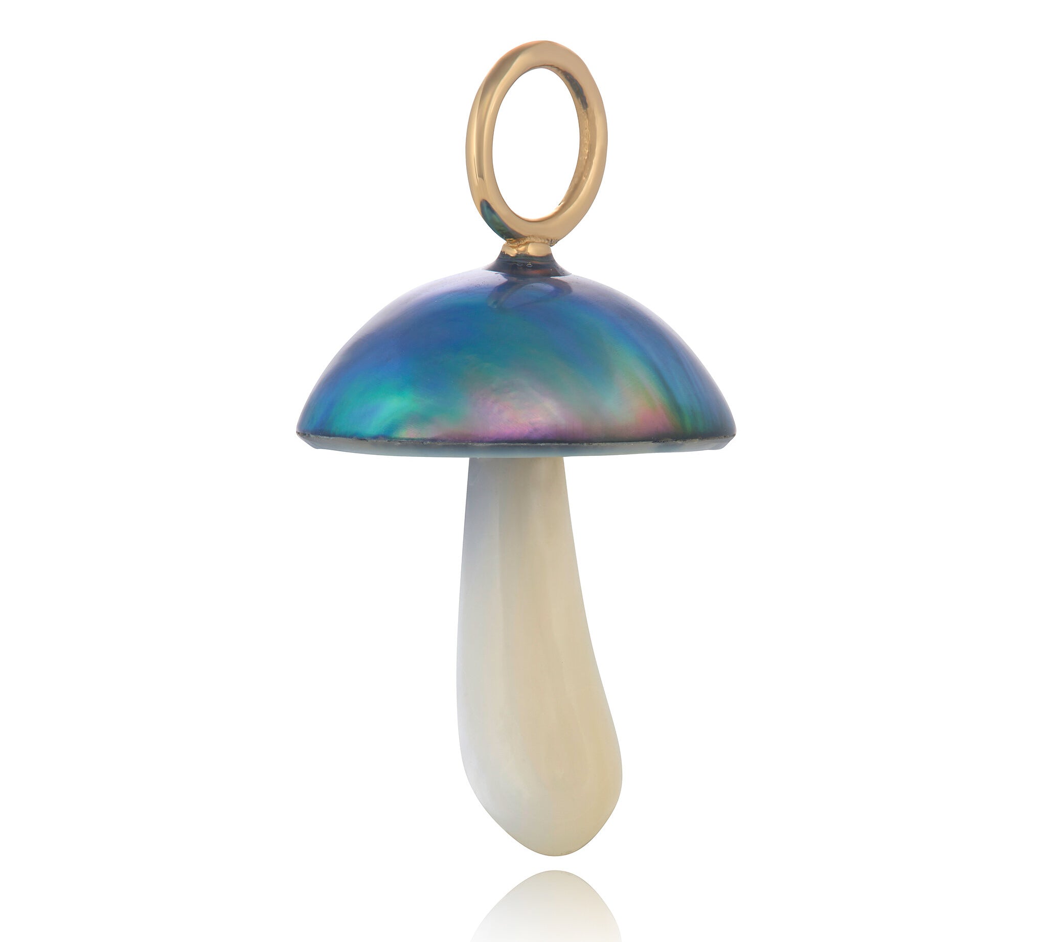Blue Mabe Pearl Magic Mushroom Charm Charm Maura Green