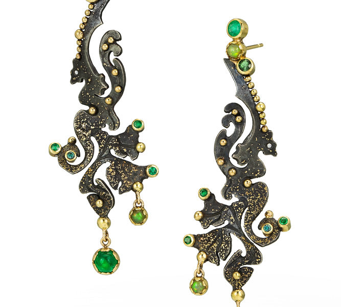 Dragons and Seahorses Earrings Studs Svetlana Lazar   