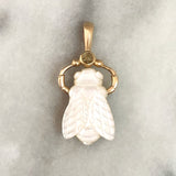 Mother of Pearl Bee Charm in Gold with Citrine Charm Maura Green   