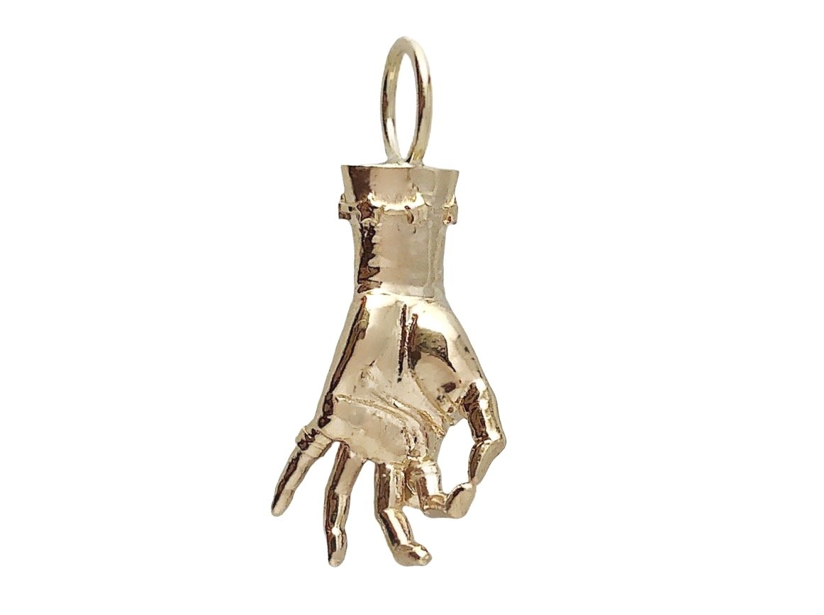 Gyan Mudra Ladyfinger Charm with Diamond Ring Charm Maura Green
