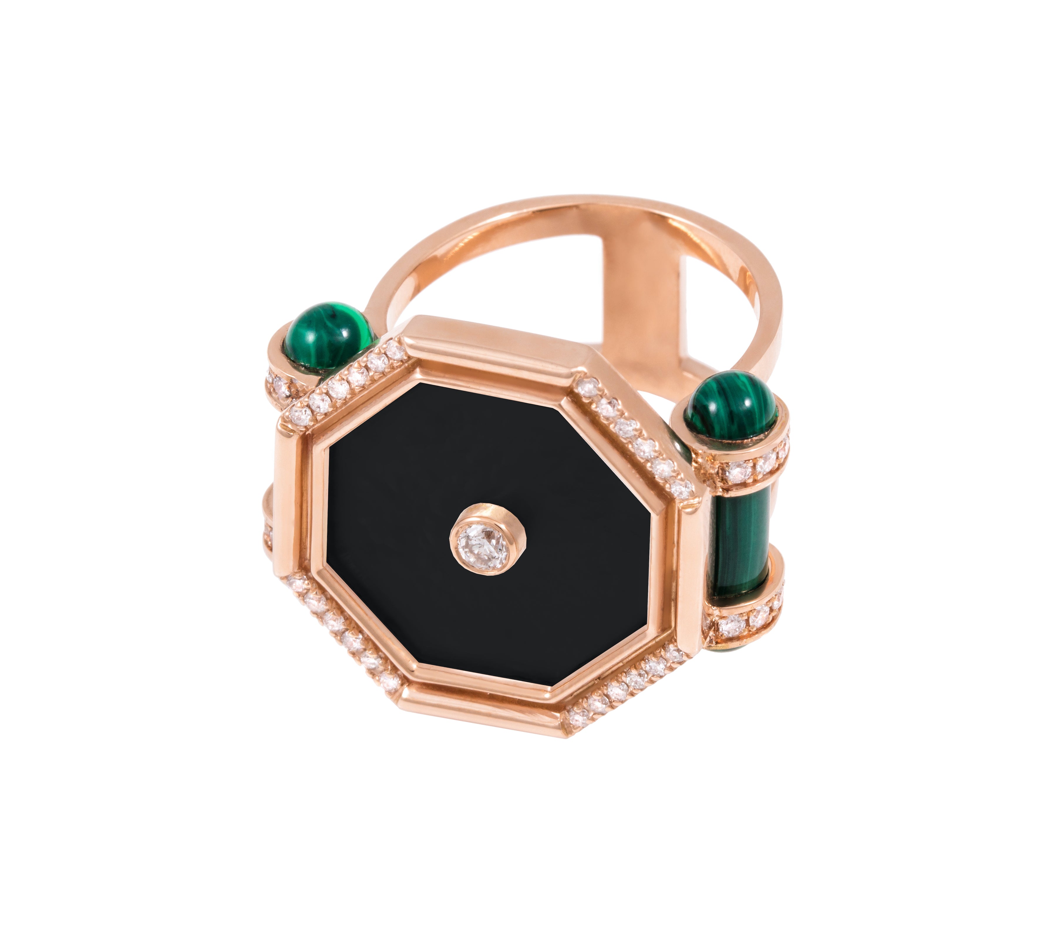 Hexagon Amulet Ring, Onyx Cocktail Latelier Nawbar   