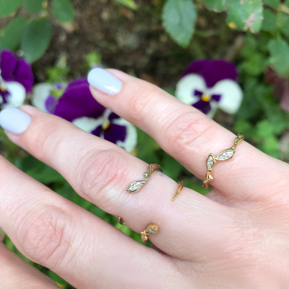 Marquise Leaf Open Ring Ring Jaine K Designs