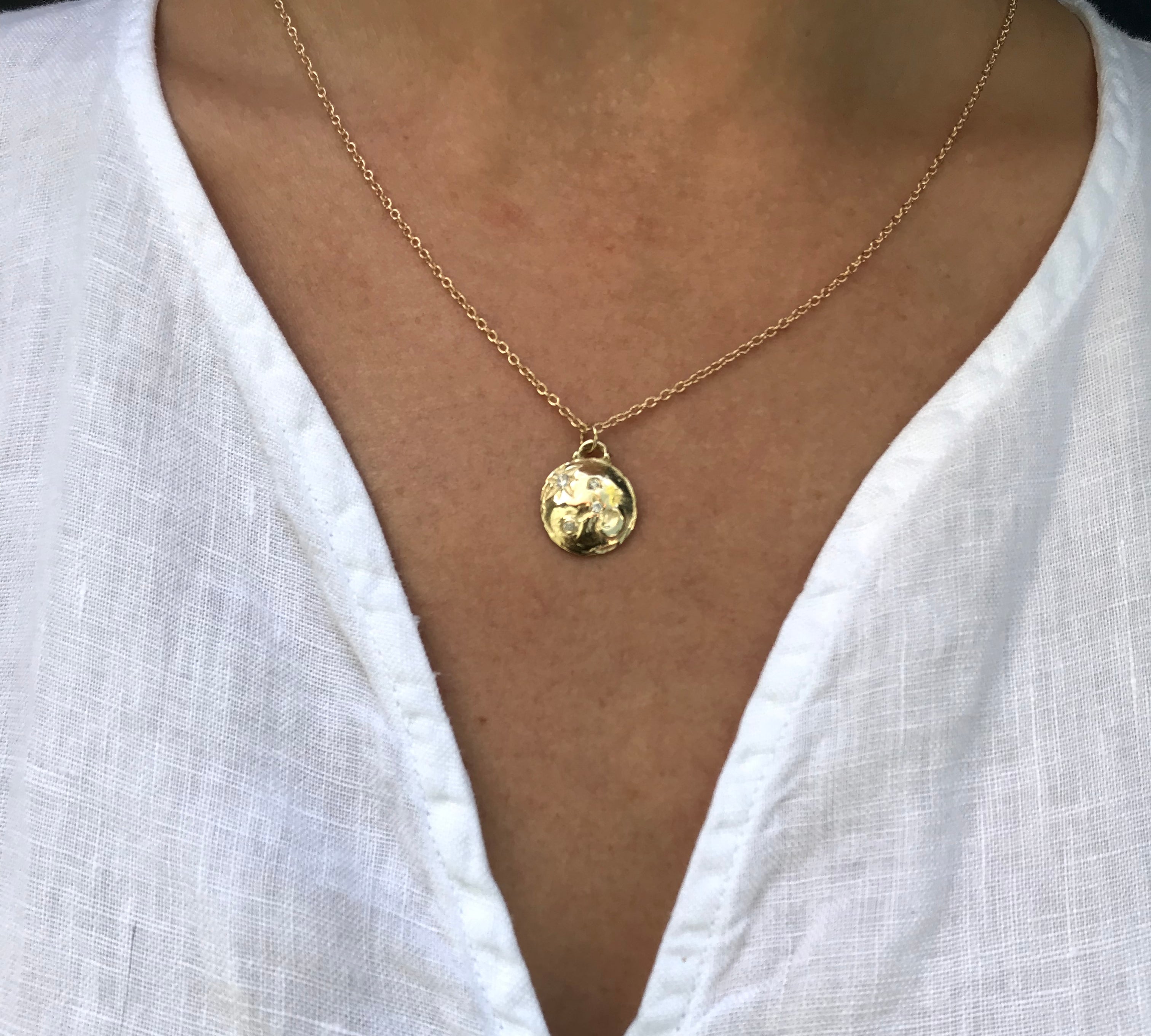 Moon and Star Constellation Necklace Pendant Necklace Jaine K Designs