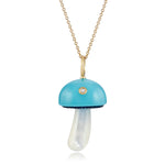 Pacific Blue Chalcedony Mushroom Charm Charm Maura Green
