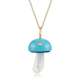 Pacific Blue Chalcedony Mushroom Charm Charm Maura Green