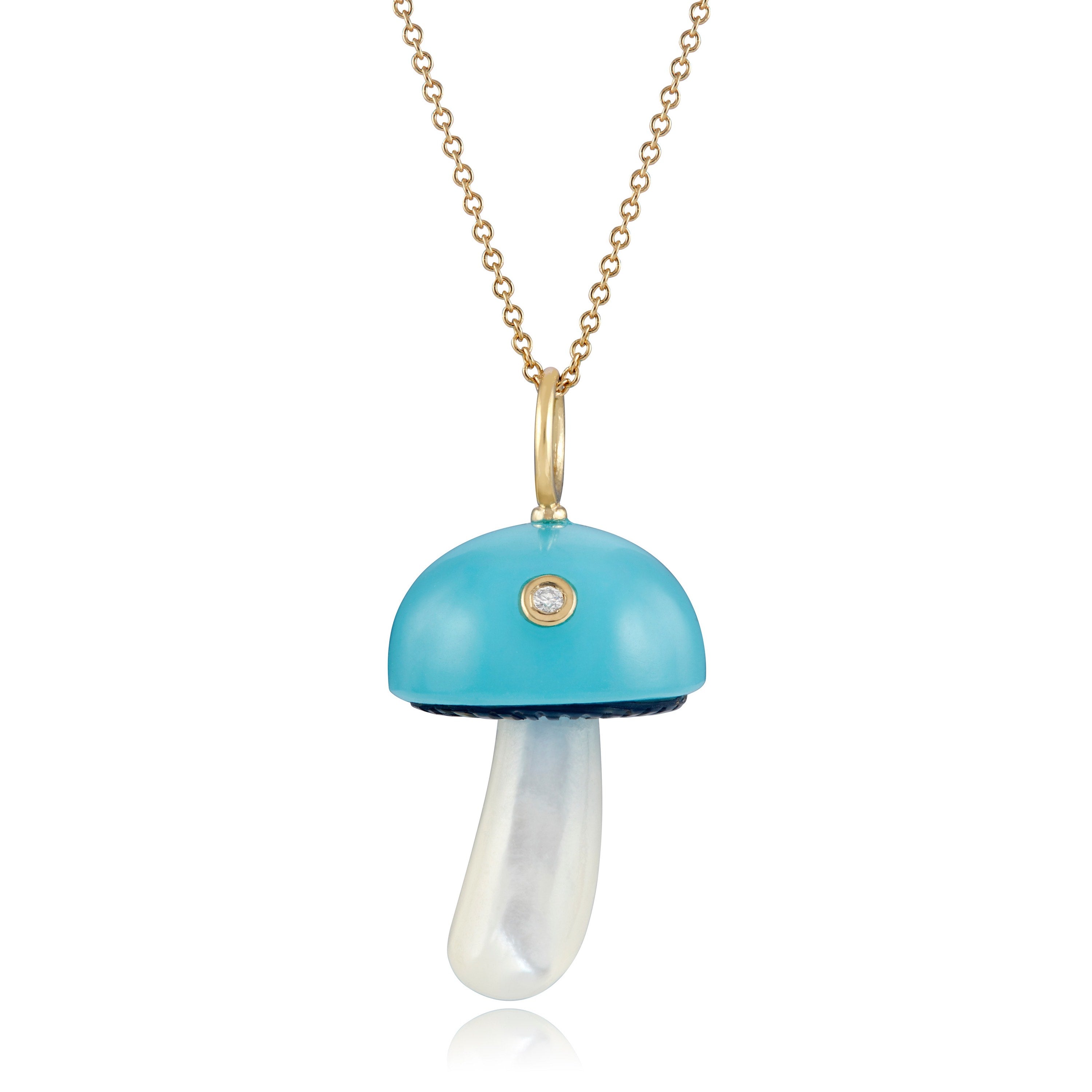 Pacific Blue Chalcedony Mushroom Charm Charm Maura Green