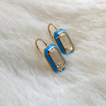 Emerald-Cut Enamel Drop Earrings Earrings Goshwara