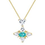 Aqua Apatite Starlight Pendant Necklace Statement Necklace Karma El-Khalil