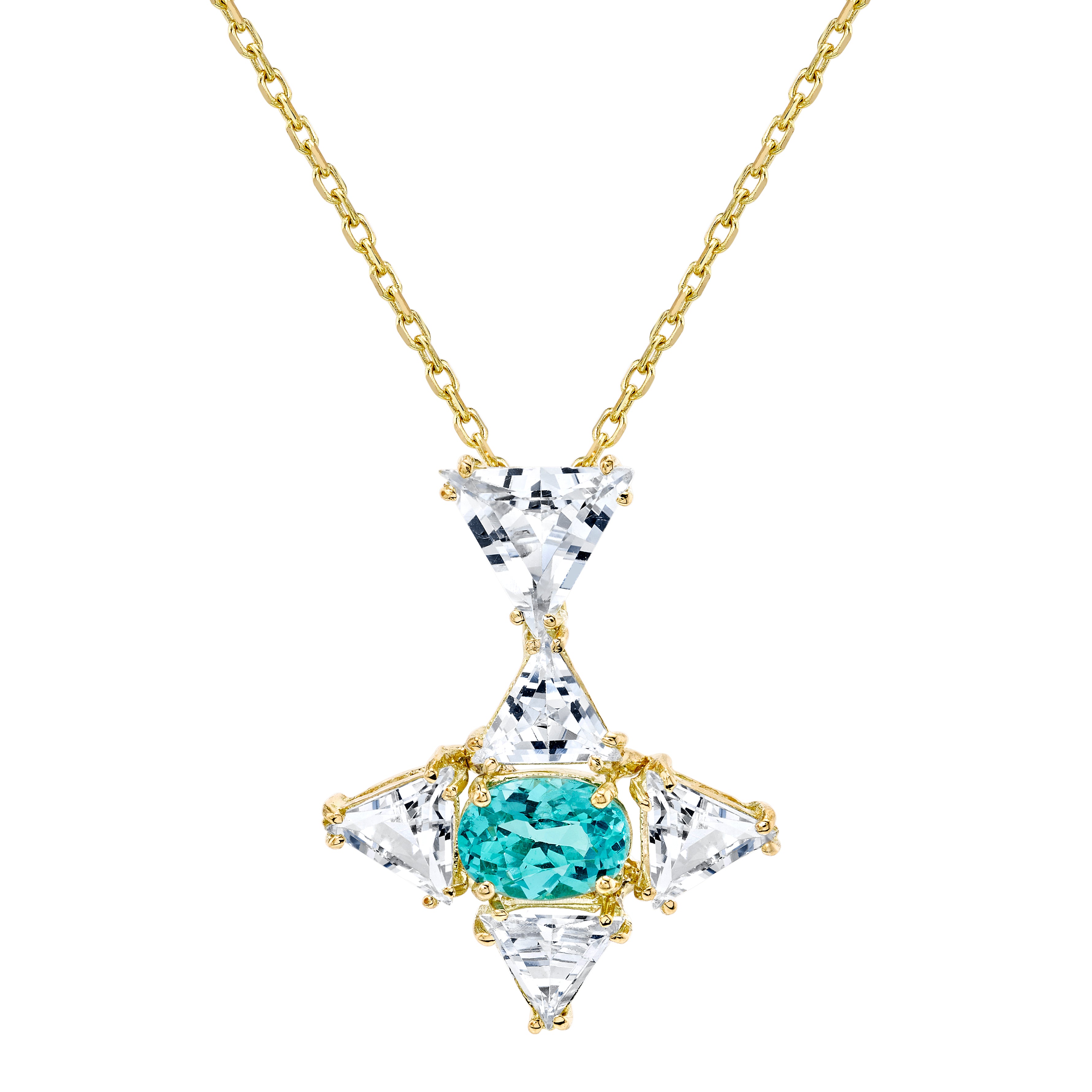 Aqua Apatite Starlight Pendant Necklace Statement Necklace Karma El-Khalil