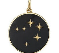Large Enamel Constellation Pendant Charm Bare Collection Libra Red 