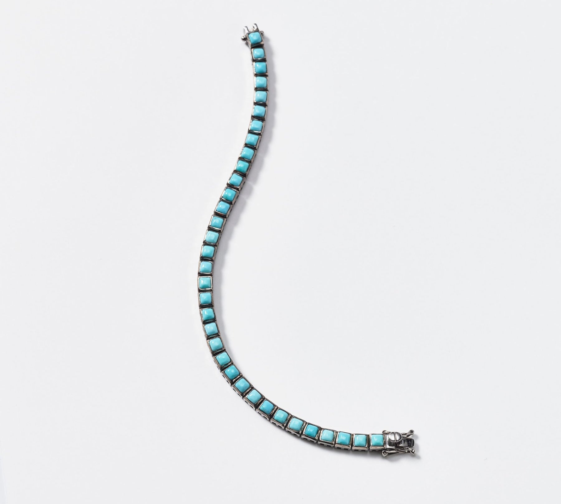 Mini Turquoise Tile Tennis Bracelet Chain Nakard   