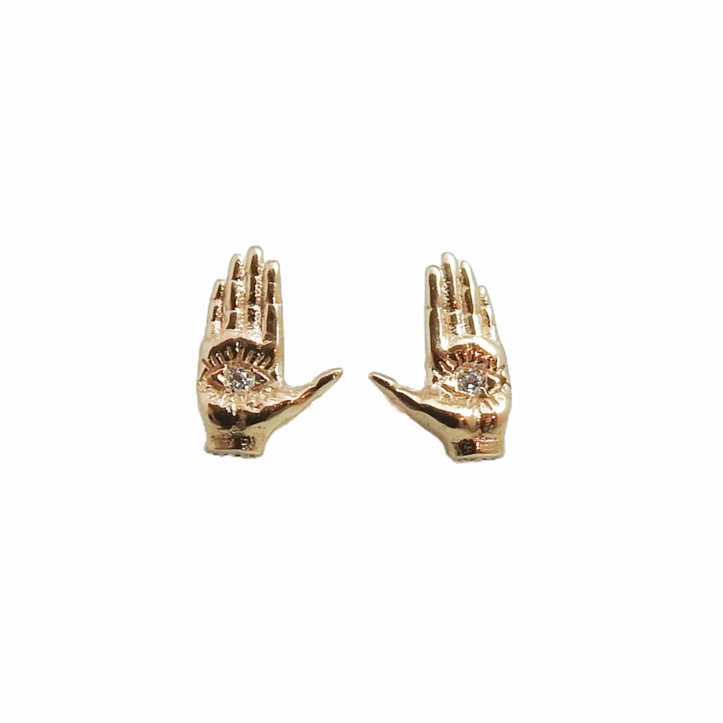Hamsa Lady Finger Studs Stud Earrings Maura Green Pair