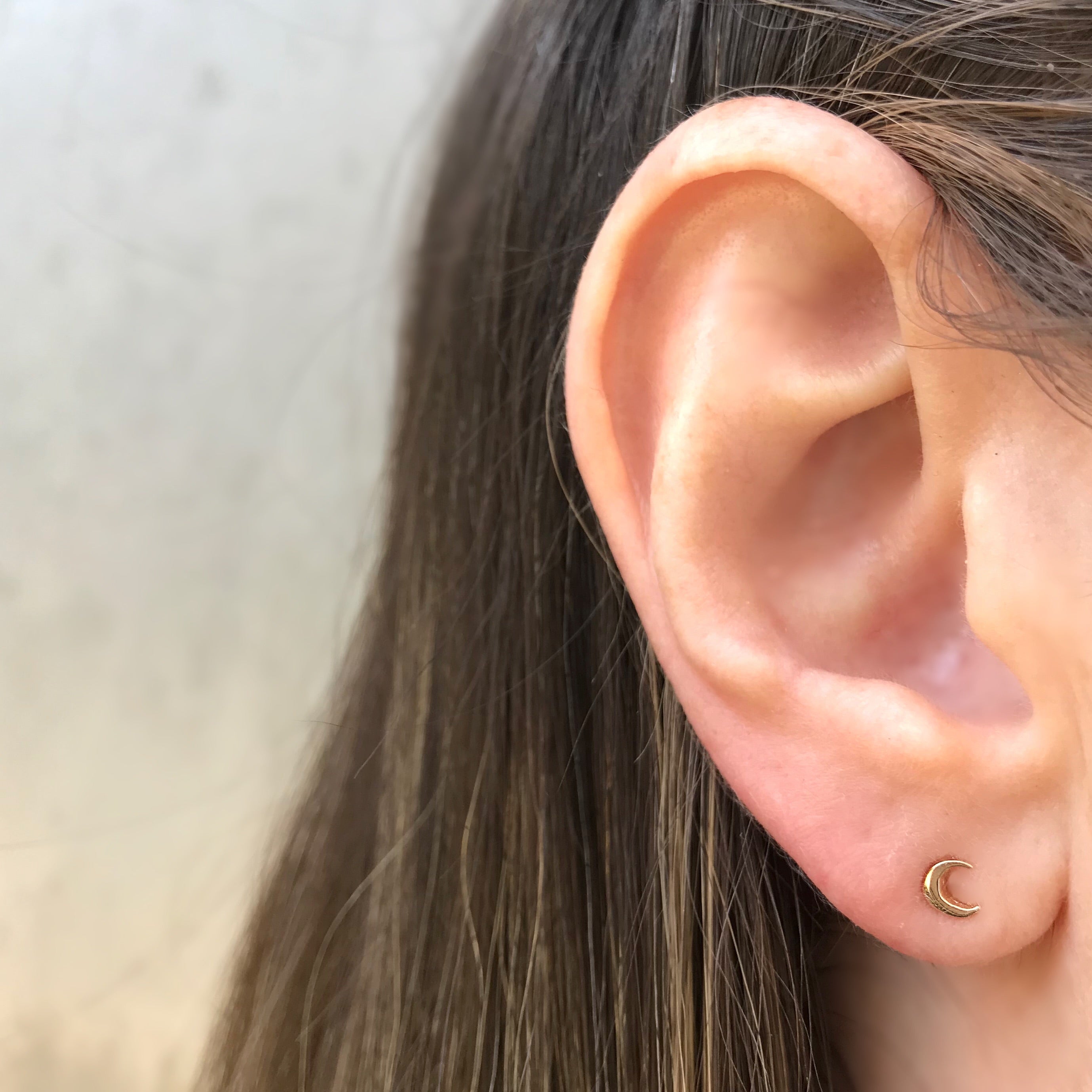 Dainty Moon Stud Stud Earrings Jaine K Designs