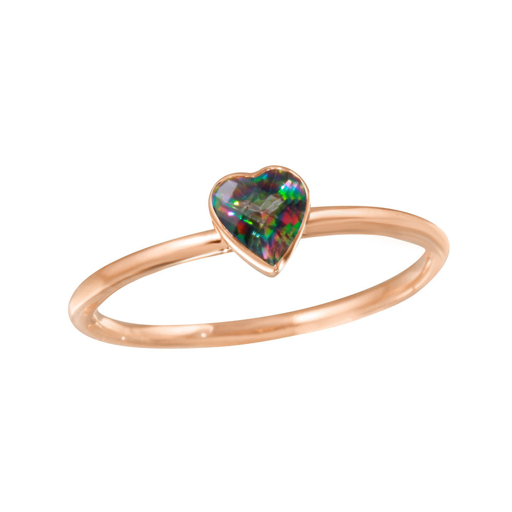 Topaz Heart Ring Band Jaine K Designs Rainbow Topaz  