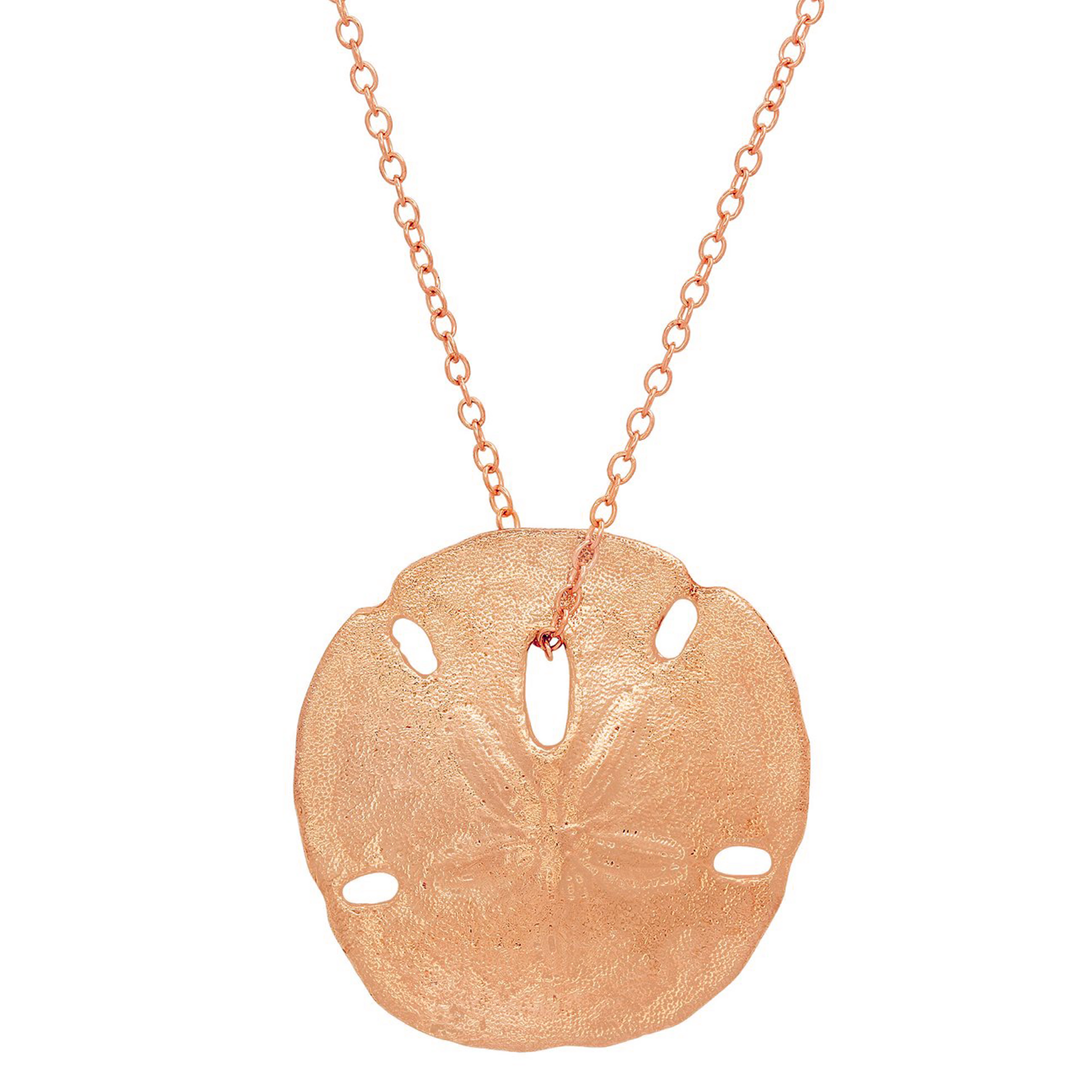 Large Sand Dollar Necklace Pendant Elisabeth Bell Jewelry Rose Gold  