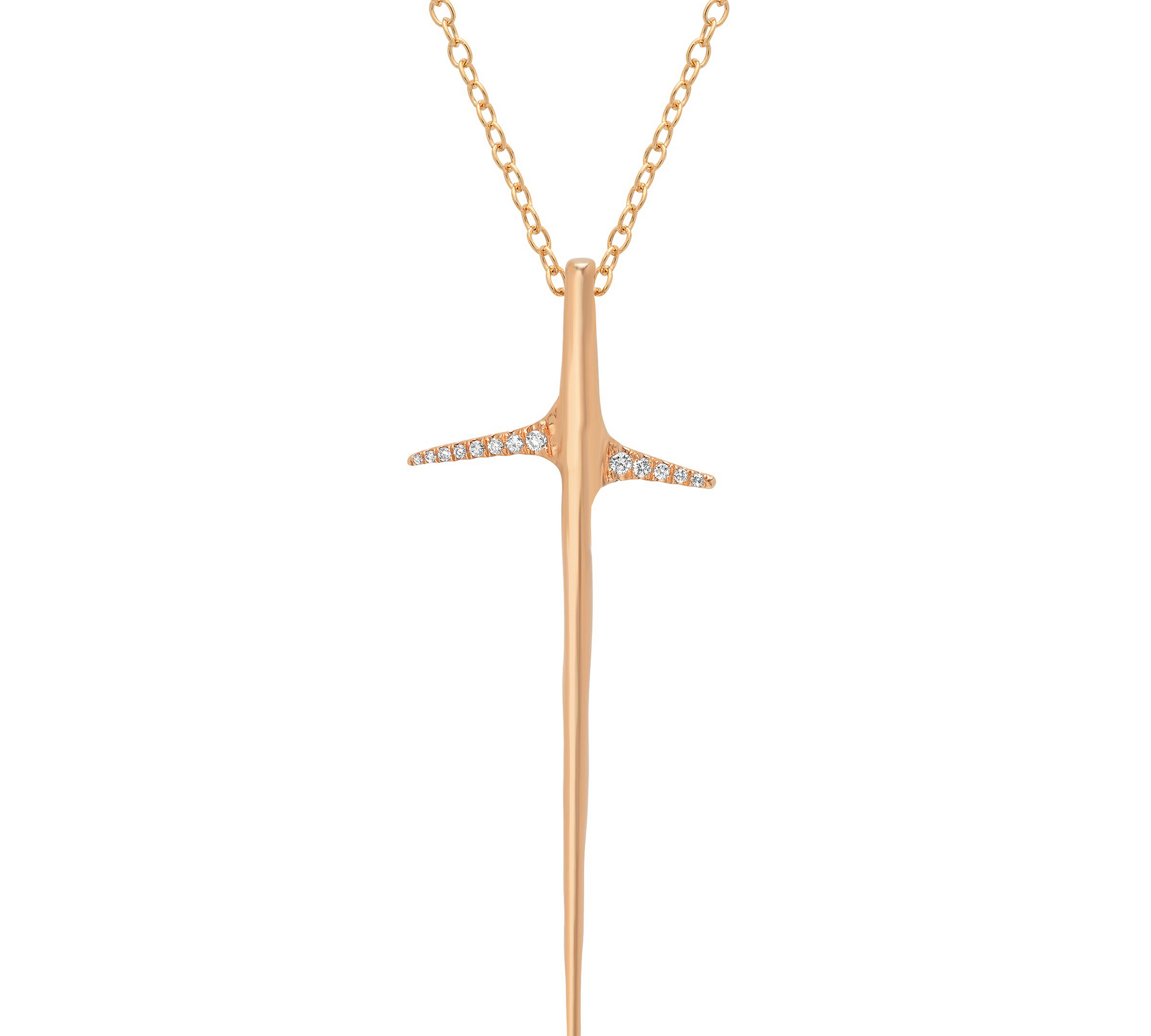 Thorn Necklace Pendant Elisabeth Bell Jewelry Small Rose Gold Diamonds