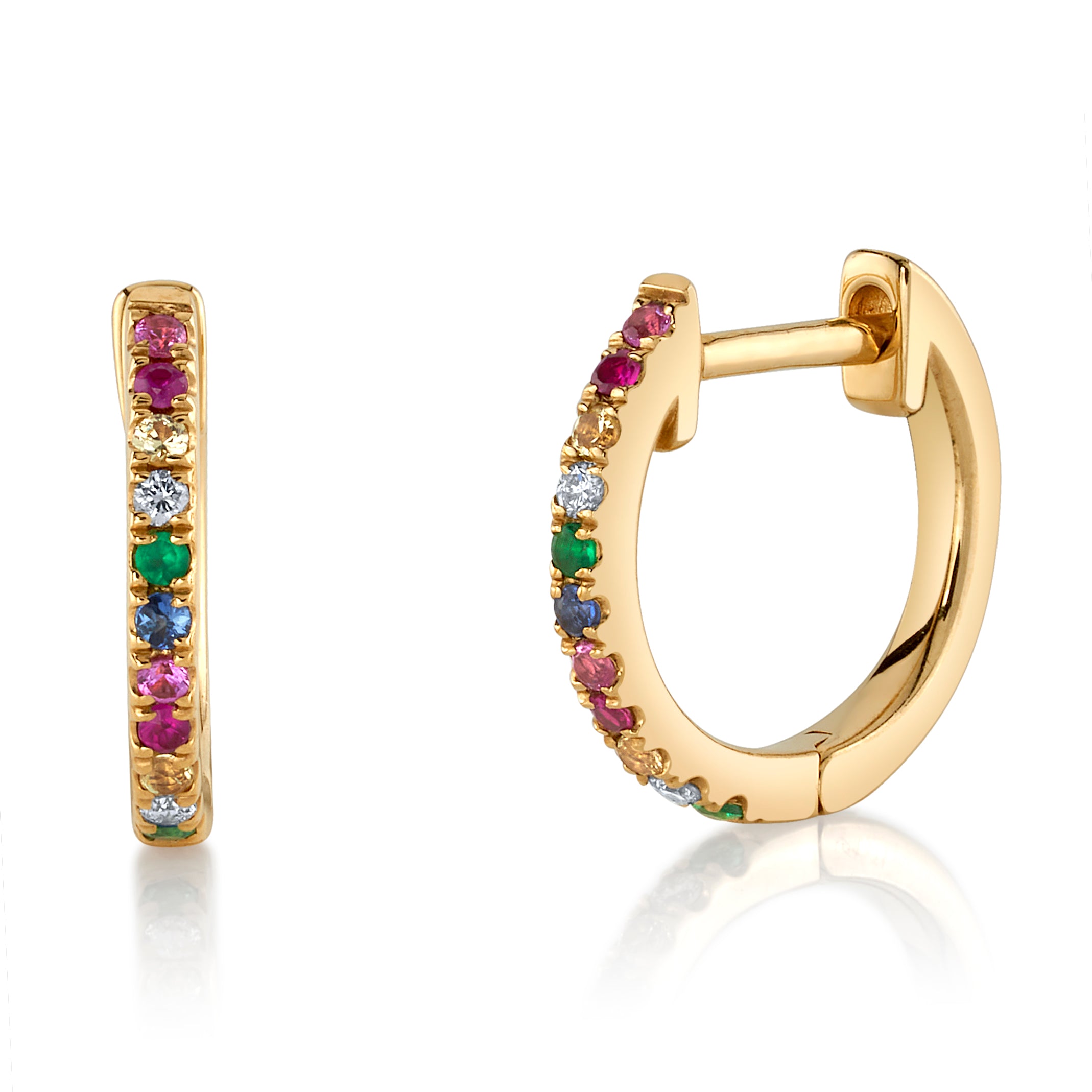 Rainbow Huggie Huggie Earrings Roseark Deux   