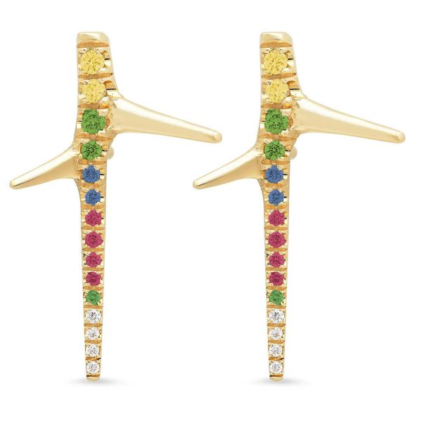 Thorn Studs Stud Earrings Elisabeth Bell Jewelry Yellow Gold Rainbow