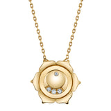 Sacral Chakra Necklace, Yellow Gold and Diamond Pendant Soundbody   