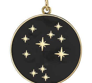 Large Enamel Constellation Pendant Charm Bare Collection Sagittarius Red 
