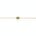 Emerald-Cut Bezel Stone Link Bracelet Bracelet Goshwara Prasiolite