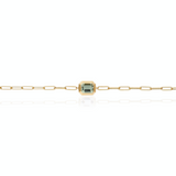 Emerald-Cut Bezel Stone Link Bracelet Bracelet Goshwara Prasiolite