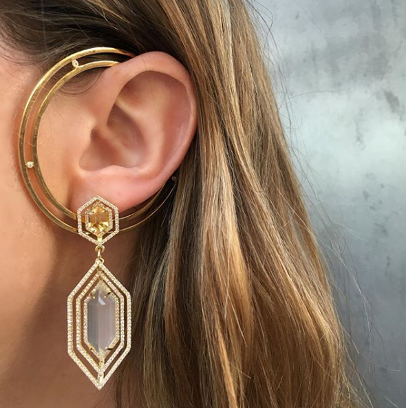 Strata Diamond Earrings Statement Earrings Karma El-Khalil