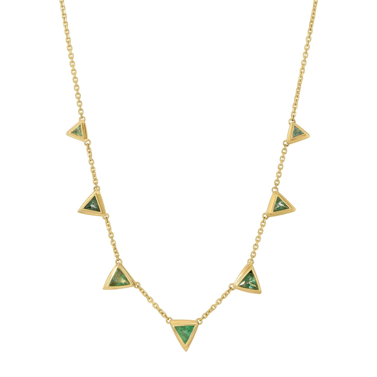 Half Emerald Pyramid Necklace Necklace Christina Magdolna Jewelry   