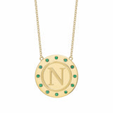 Circle Initial Token Necklace Pendant Tracee Nichols A Emeralds 