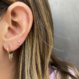 Diamond 3-Fringe Drop Huggie Huggie Earrings Roseark Deux