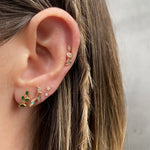 Four Leaf Emerald Ear Skimmer Stud Stud Earrings Jaine K Designs