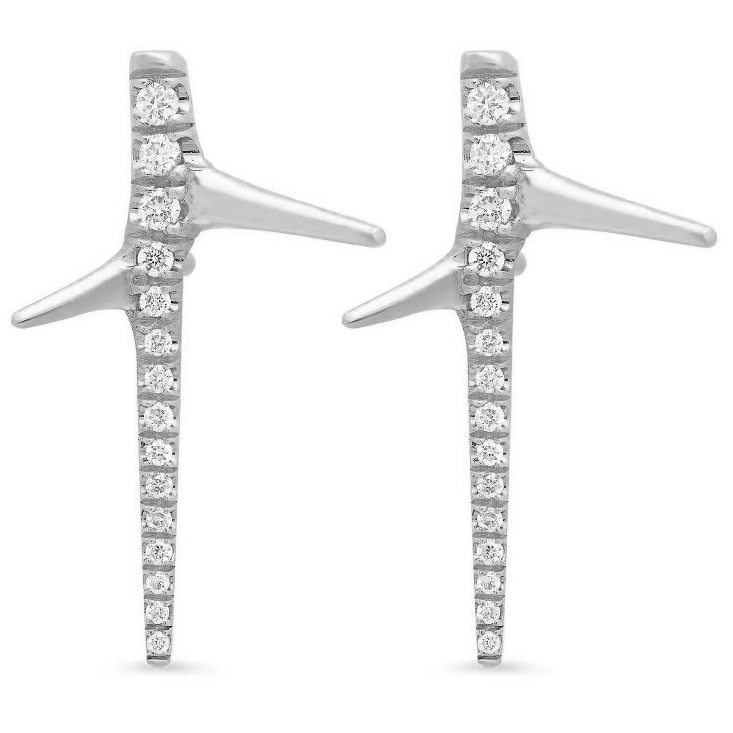 Thorn Studs Stud Earrings Elisabeth Bell Jewelry White Gold Diamond