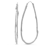 Teardrop Willow Hoops, Pair Hoop Earrings Elisabeth Bell Jewelry White Gold