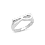 Chunky Initial Ring Statement Helena Rose Jewelry White Gold  