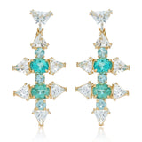 Aquamarine Apatite Nebula Earrings Statement Earrings Karma El-Khalil