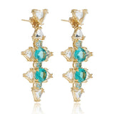Aquamarine Apatite Nebula Earrings Statement Earrings Karma El-Khalil