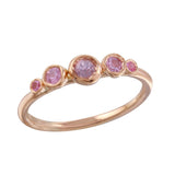 Five Bezel Ring, Pink Sapphire Stack Jaine K Designs   