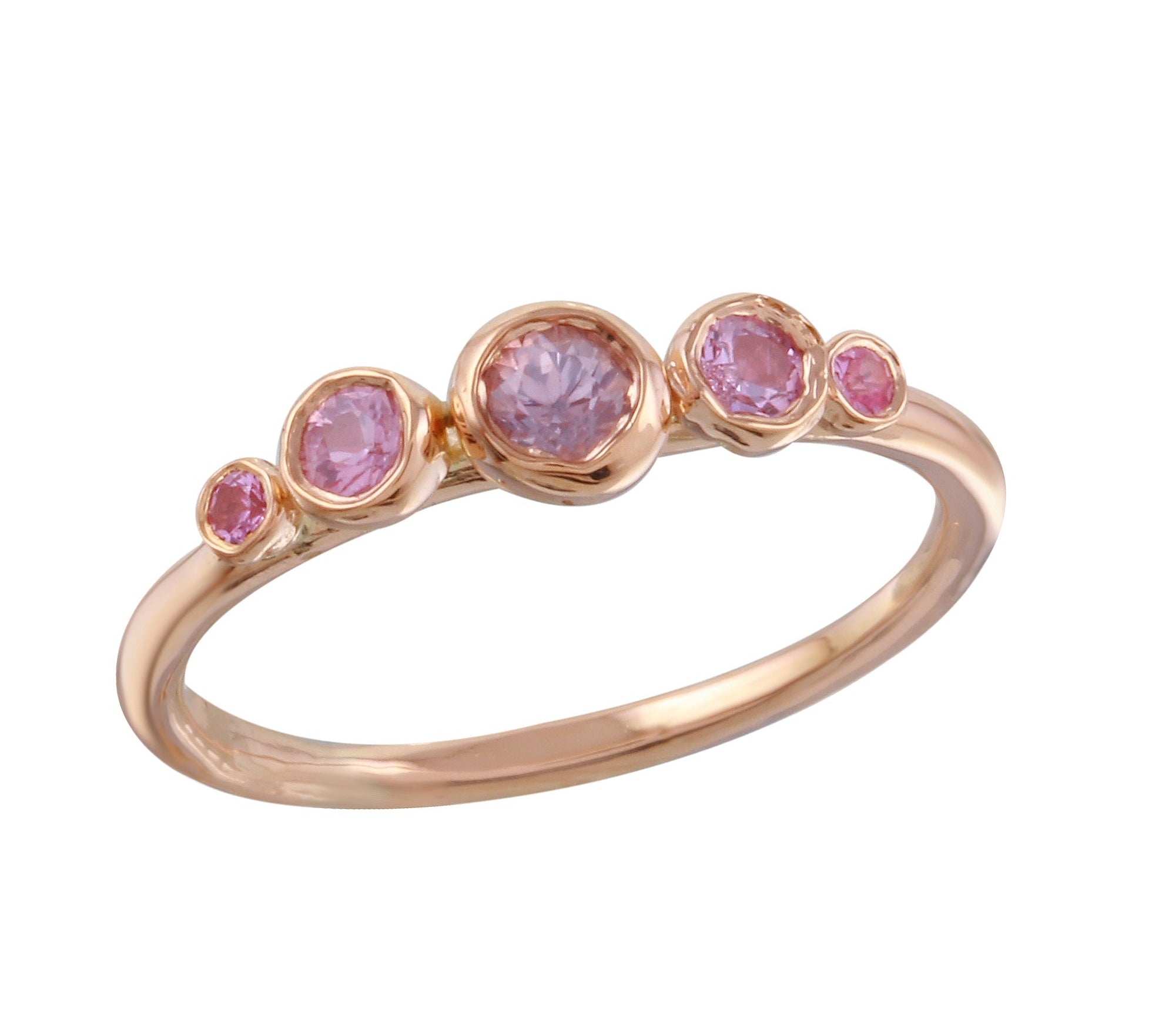 Five Sapphire Bezel Ring Stack Ring Jaine K Designs