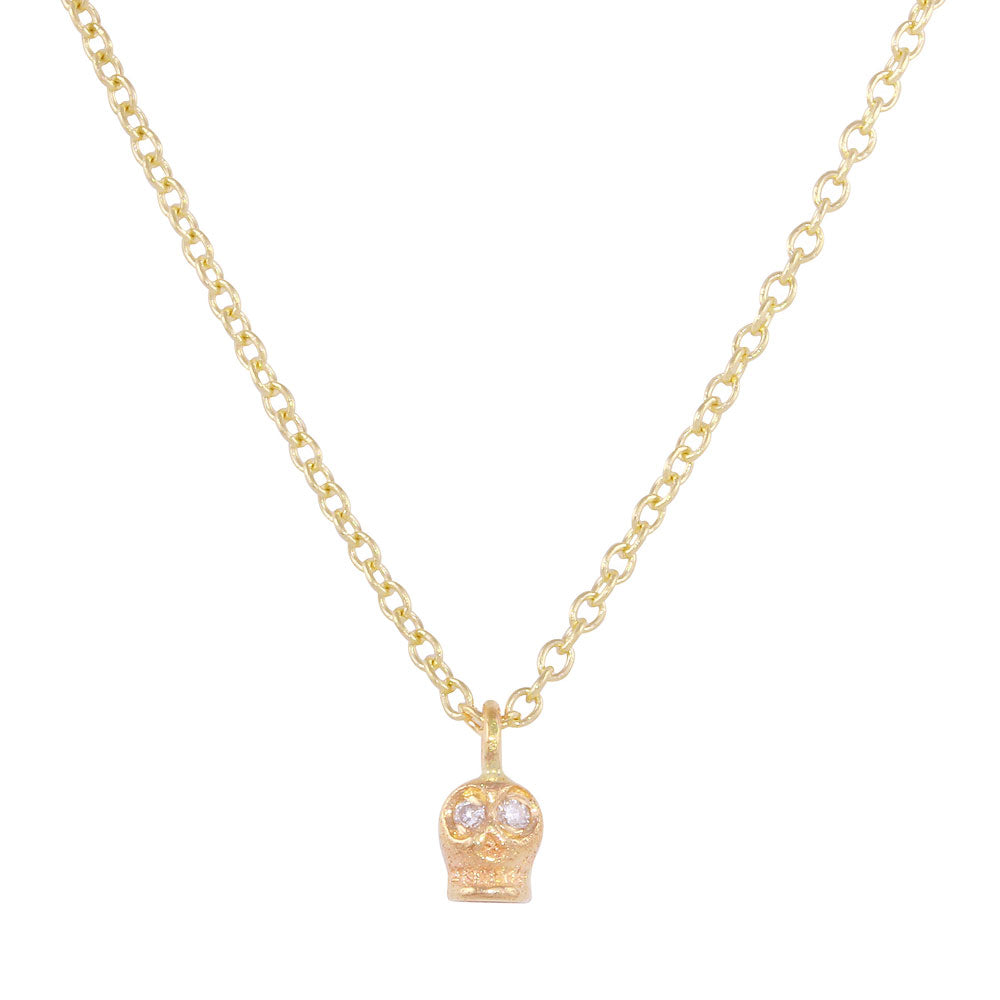 Diamond Eye Skull Necklace Choker Necklace Jaine K Designs White Diamond YG