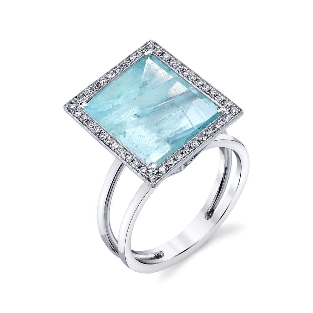 Mirror Rectangle D-Ring Cocktail Ring Amy Gregg Jewelry